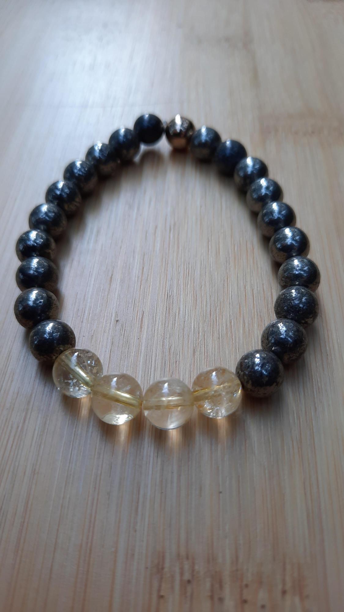 Prosperity Pyrite and Citrine Bracelet