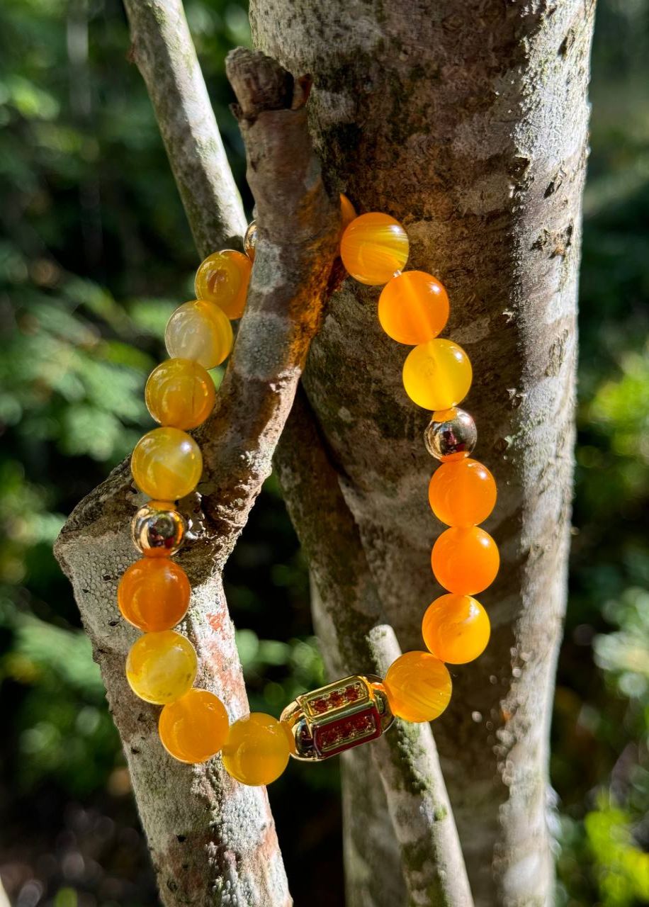 Golden Harmony Yellow Agate Bracelet